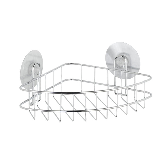 Corner Soap Dish Holder Chrome Bathroom Wire Grid Shower Bath Caddy